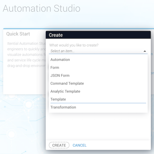 Select template type