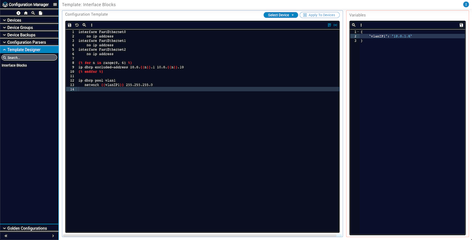 Variables Screen
