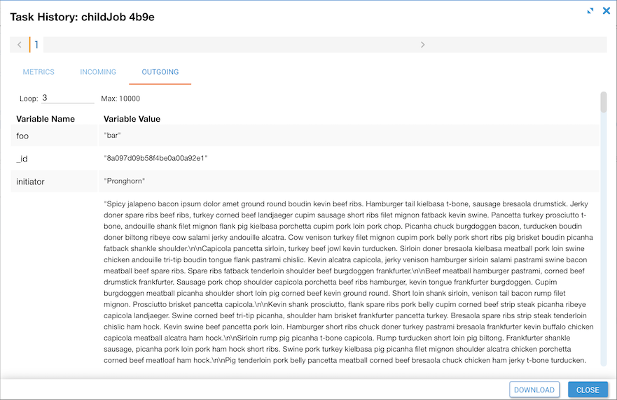 Child Job Dialog